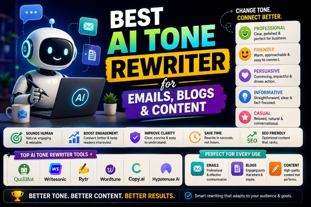 Best AI Tone Rewriter for Emails, Blogs & Content