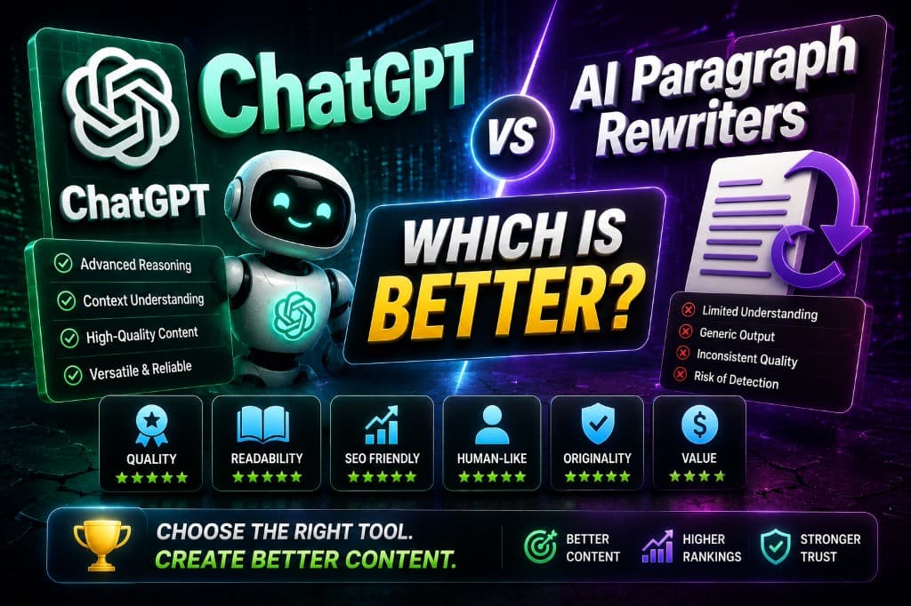 ChatGPT vs AI Paragraph Rewriters: Which Is Better?